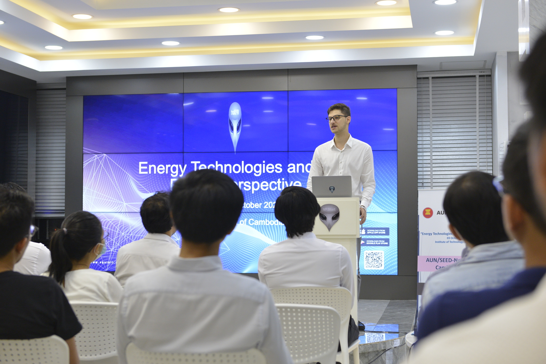 Omar Sher International Business Development & Strategy Lead Giving a Speech On AI In Energy